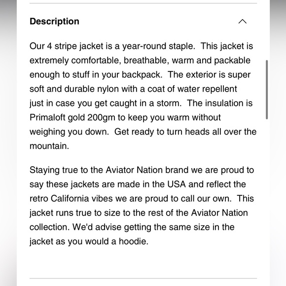 Aviator Nation 4 STRIPE JACKET - BLACK size M - Picture 2 of 7